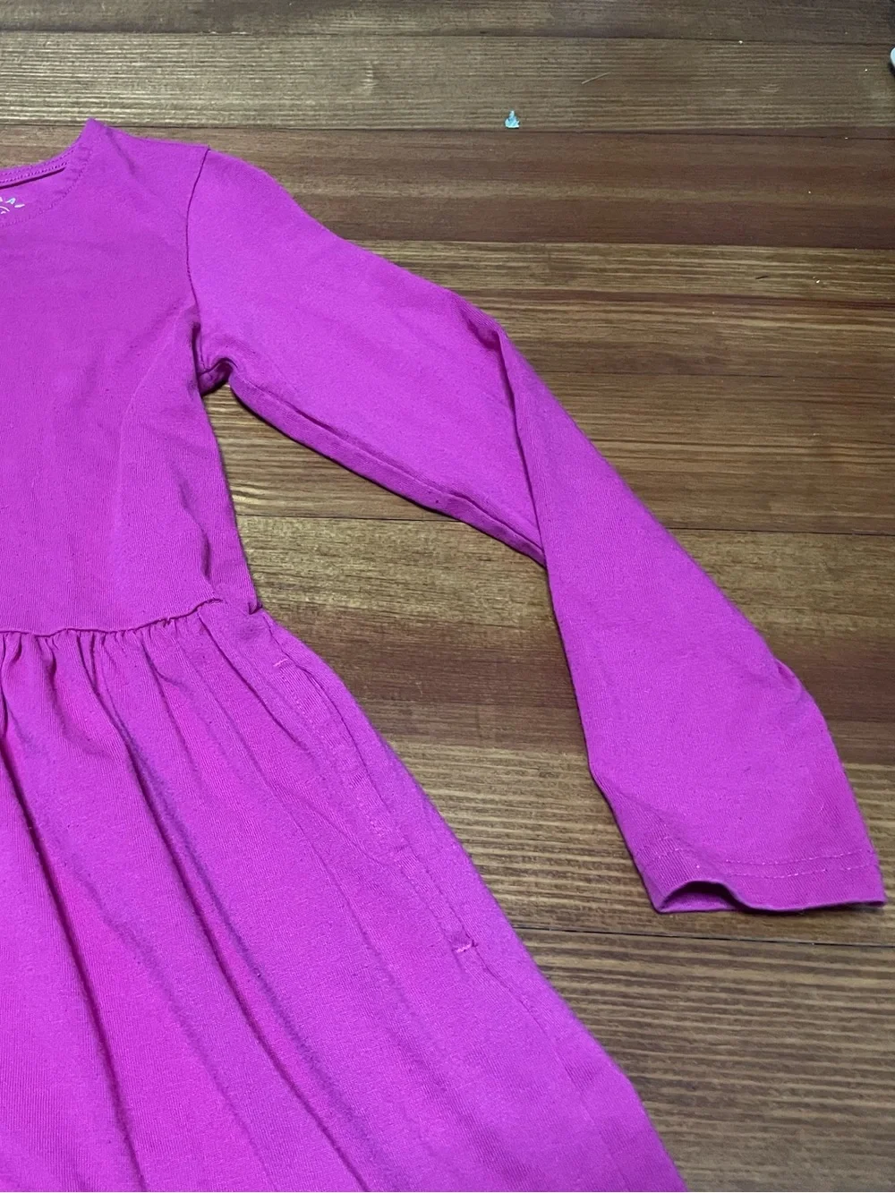 Primary Long Sleeve Pink Cotton Blend Twirl Dress with Pockets Size 8-9